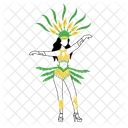 Female In Carnival Clothing  Icon