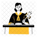 Female Judge Prosecutor Courtroom Icon