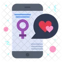 Female Love Dating App Chatting Icon