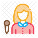 Line Report Woman Icon