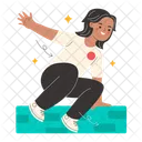 Female Parkurist Parkour Extreme Symbol