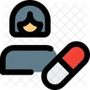 Female Patient Female Doctor Woman On Medication Icon