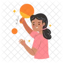 Female Ping Pong Player  Icon