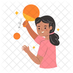 Female Ping Pong Player  Icon