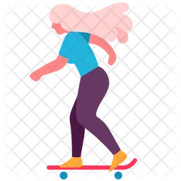 Female play skateboard  Icon