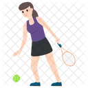 Female Player Sportswoman Tennis Player Icon