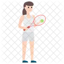 Female Player Sportswoman Tennis Player Icon