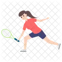 Female Player Sportswoman Tennis Player Icon