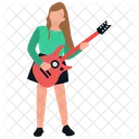 Female Playing Guitar  Icon