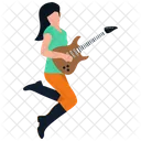 Female Playing Guitar  Icon