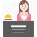 Female Receptionist Front Desk Hotel Staff Icon