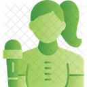 Female Reporter Journalist Announcer Icon