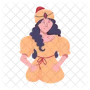 여성 통치자 소녀 캐릭터 고대 여왕 아이콘