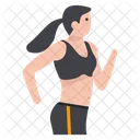 Female Runner Jogging Sportswoman Icon