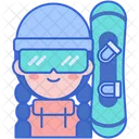 Female Snowboarder  Icon