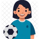 Girl Smiling Soccer Icon