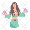 Mystic Girl Female Sorcerer Spellcaster Girl Icône
