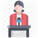 Artboard Female Speaker Conference Icon