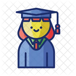 Female Student Graduation Hat  Icon