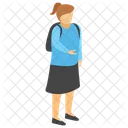 Female Student Female Avatar Student Going Icon