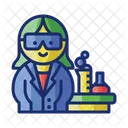 Female Teacher In Laboratory Icon