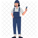Worker Female Spanner Icon