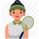 Tennis Player Racket Icon