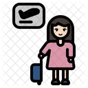 Female Tourist Woman Tourist Airport Icon