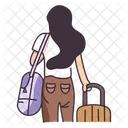 Woman Girl Luggage Icon