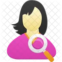 Female User Search  Icon