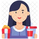 Female Viewer Watching Movies Watch Icon