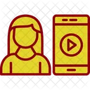 Female Vlogger Streamer Live Icon