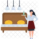 Female Waiter Hot Food Server Icon