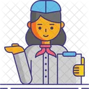 Female Waiter  Icon