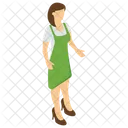 Female Waiter Hotel Waiter Waitress Icon