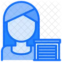Female Warehouse Keeper Woman Building Icon