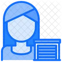 Female Warehouse Keeper Woman Building Icône