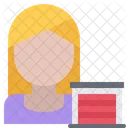 Female Warehouse Keeper Woman Building Icône