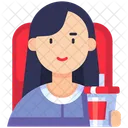 Female Watching Watching Movies Watch Icon