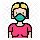 Woman Wear Medical Mask Woman Female Icône