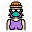 Woman Wear Medical Mask Woman Female Icône