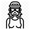 Woman Wear Medical Mask Woman Female Icône