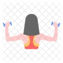 Female Bodybuilder Fitness Exercising Icon