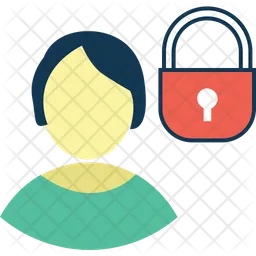 Female With Lock  Icon
