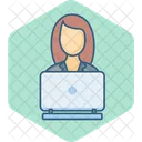 Female Working  Icon