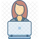 Female Working  Icon