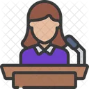 Mujer Candidato Podio Icono
