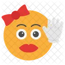 Feminino Emoji Mao Ícone