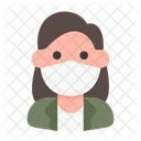 Mulher Avatar Mascara Medica Ícone