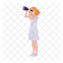 Femme Vecteur Telescope Icône